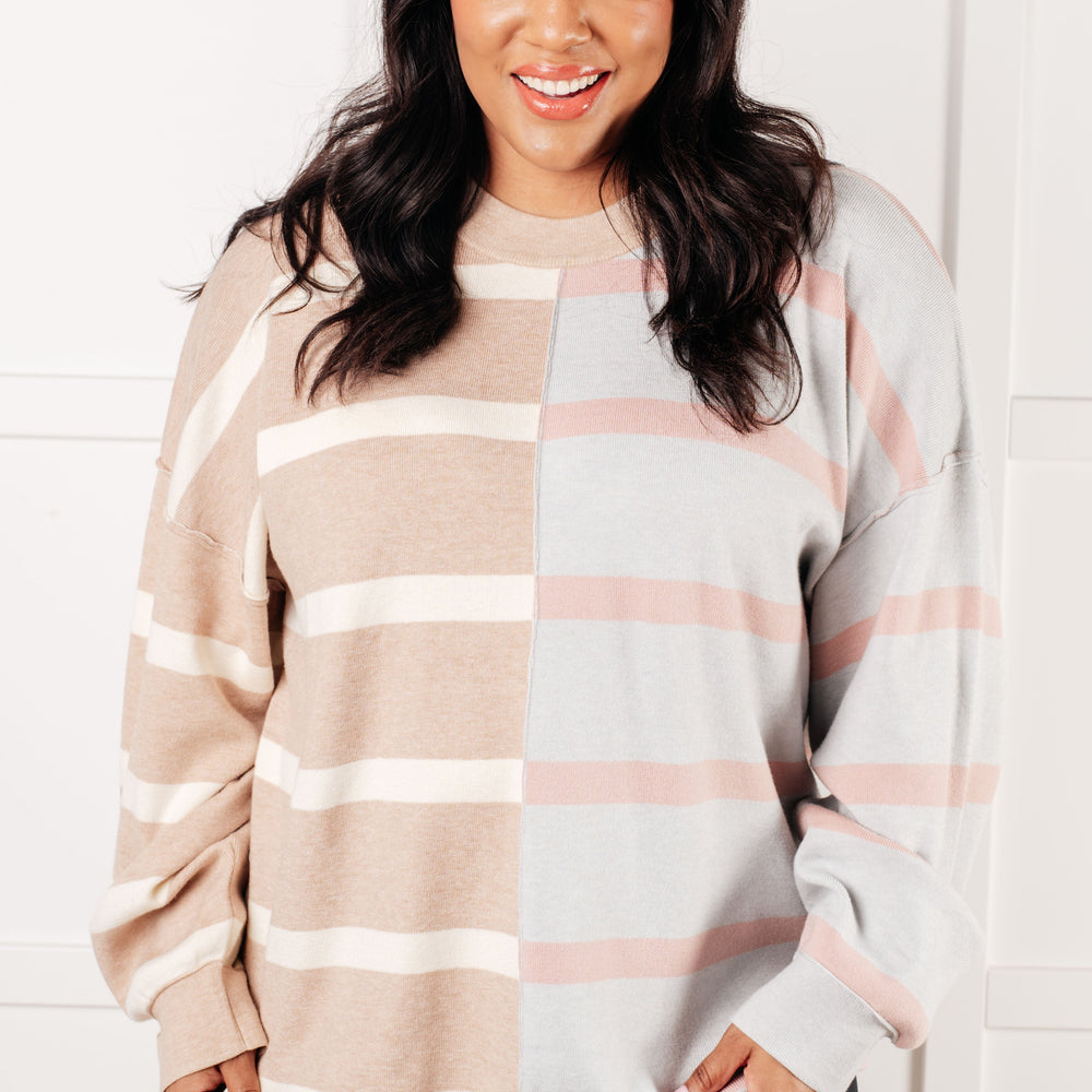 
                      
                        Exceptional Thought Striped Patchwork Sweater
                      
                    