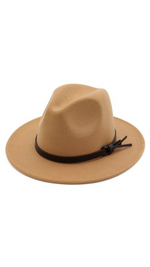 Casual Fedora Hats With Thin Belt | Camel