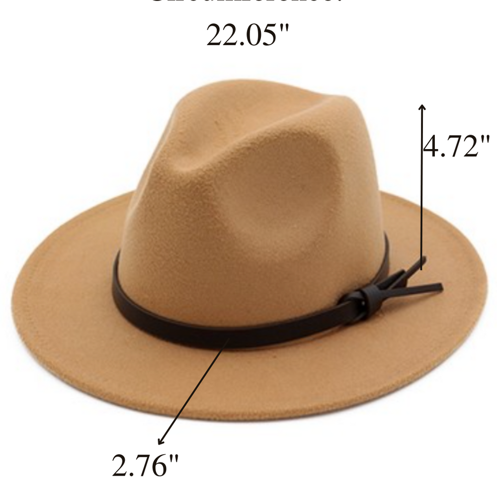 Casual Fedora Hats With Thin Belt | Camel