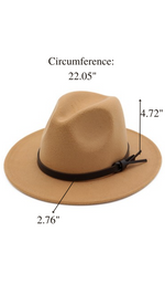 Casual Fedora Hats With Thin Belt | Camel