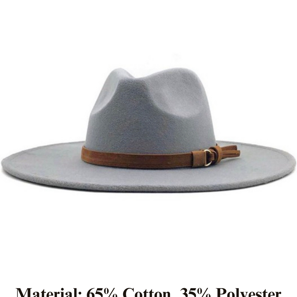 
                      
                        Wide Brim Fedora Hats With Brown Belt | Grey
                      
                    