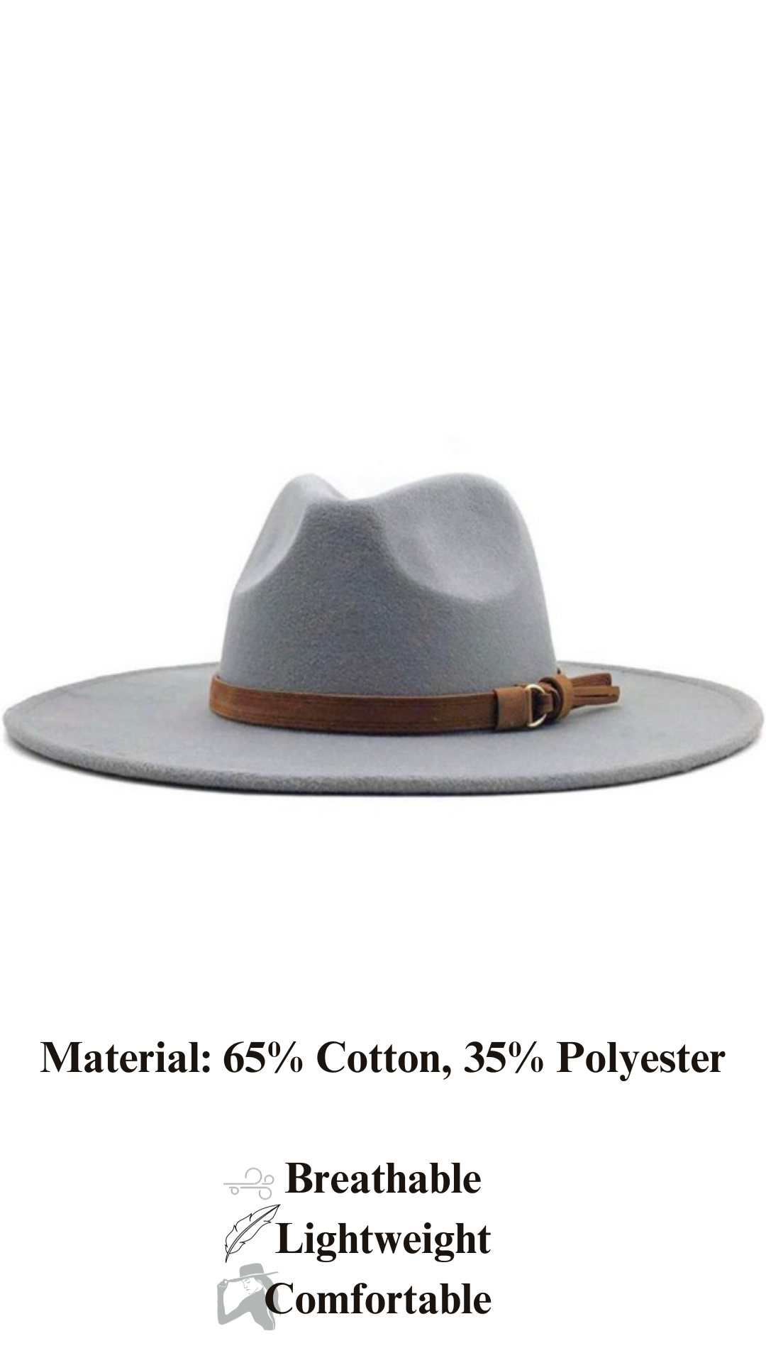 Grey wide brim hat sales