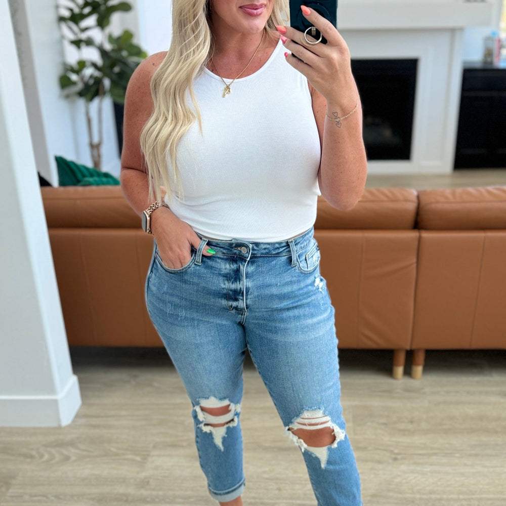 
                      
                        Frankie High Waist Distressed Boyfriend Jeans
                      
                    