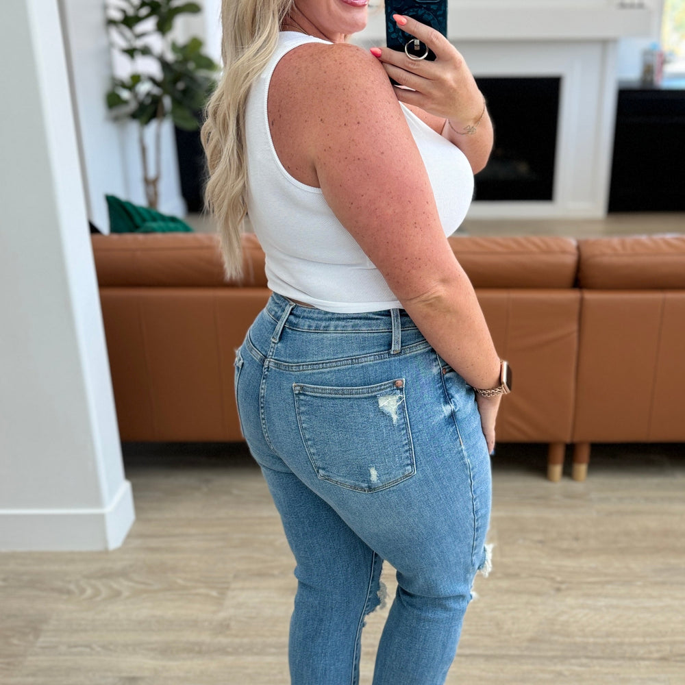 
                      
                        Frankie High Waist Distressed Boyfriend Jeans
                      
                    