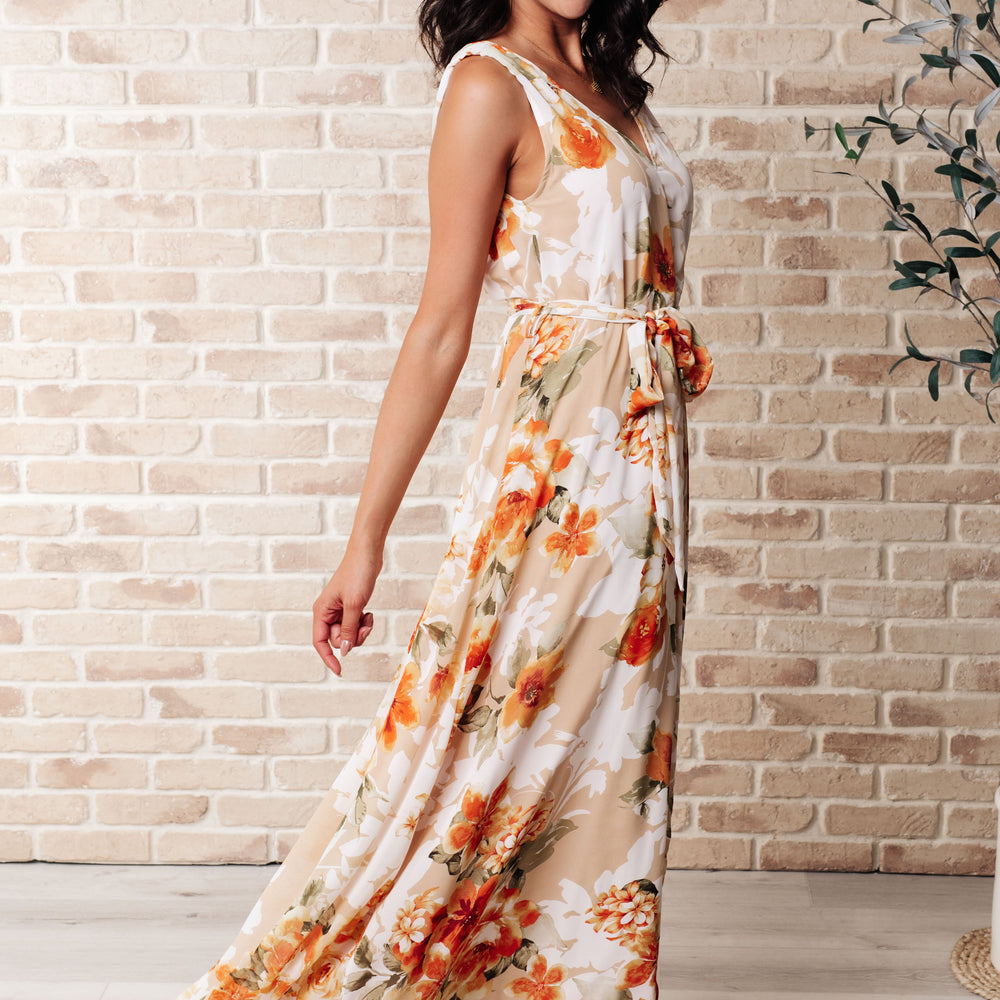 
                      
                        It's All Sunshine V-Neck Floral Dress in Orange
                      
                    