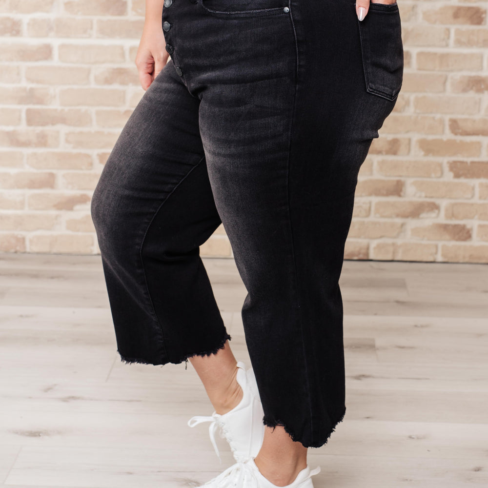 
                      
                        Ryan High Rise Button Fly Wide Leg Crop Jeans
                      
                    