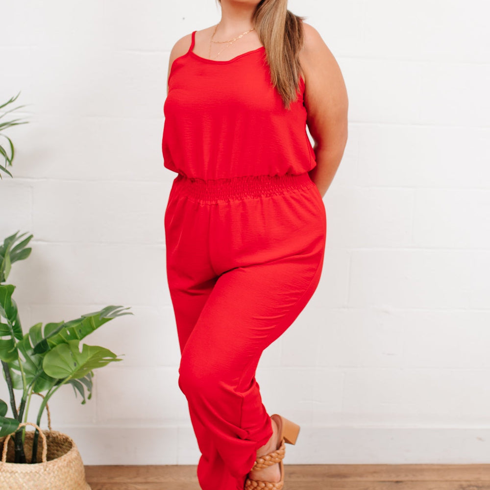 Livin' The Dream Jumpsuit in Red