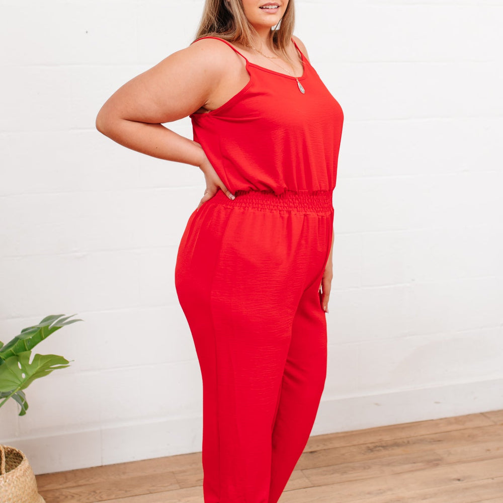 Livin' The Dream Jumpsuit in Red