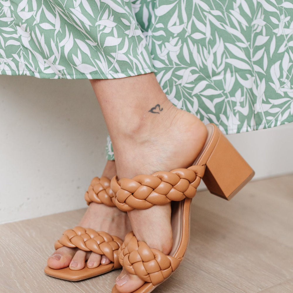 
                      
                        Maya Braided Heels in Tan
                      
                    