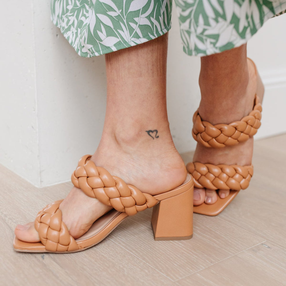 
                      
                        Maya Braided Heels in Tan
                      
                    