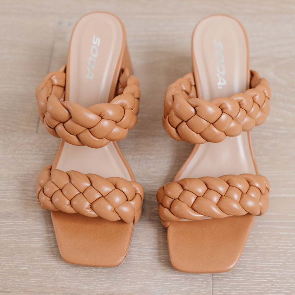 
                      
                        Maya Braided Heels in Tan
                      
                    