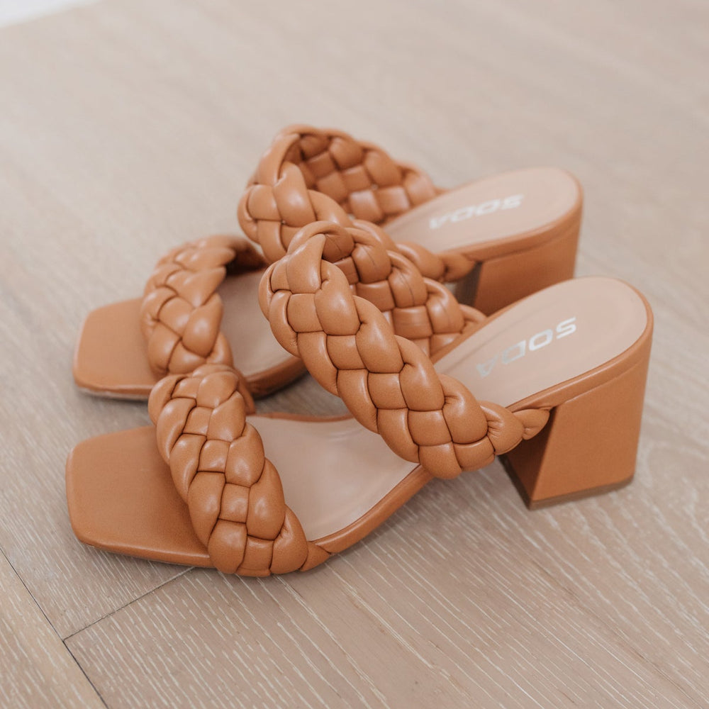 
                      
                        Maya Braided Heels in Tan
                      
                    