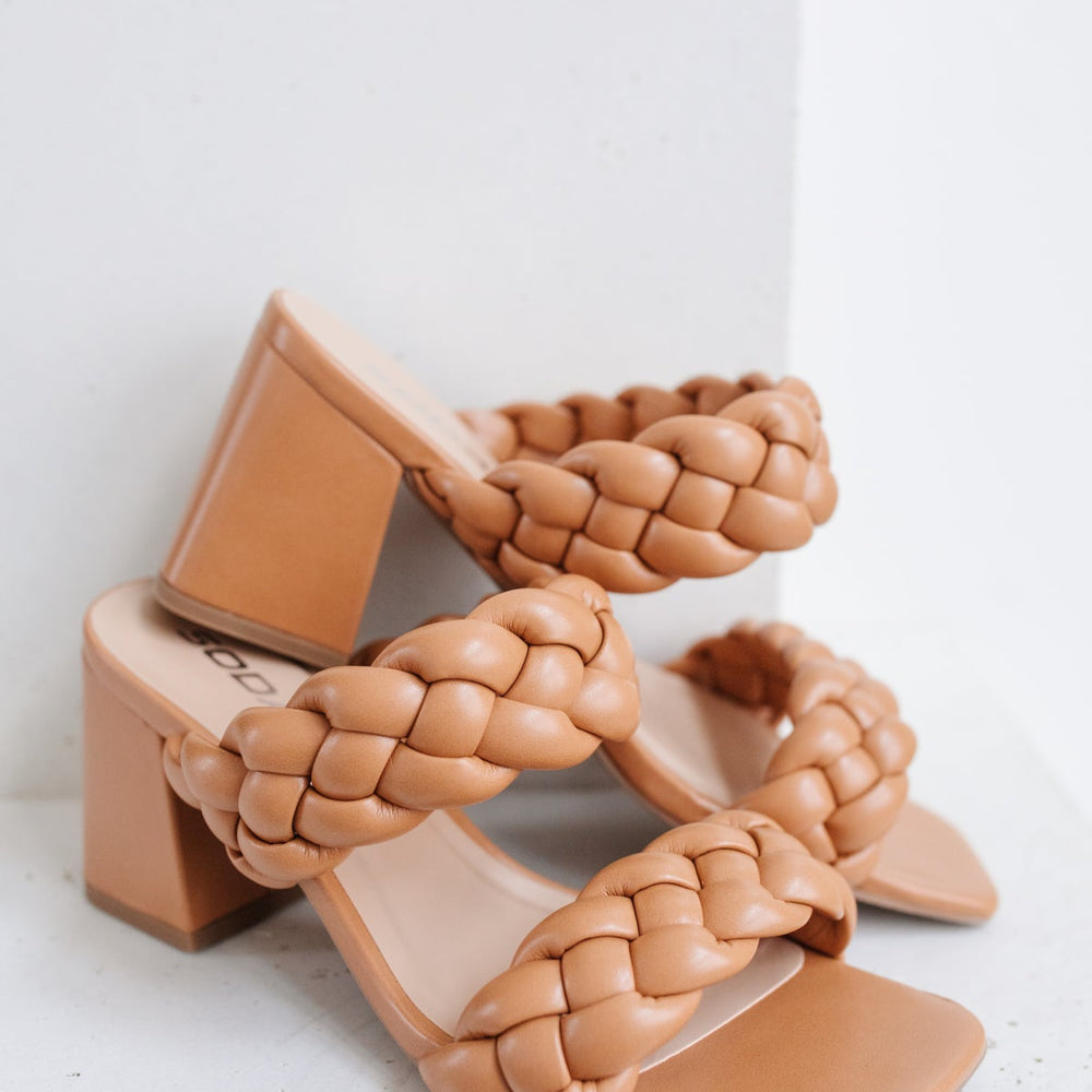 
                      
                        Maya Braided Heels in Tan
                      
                    