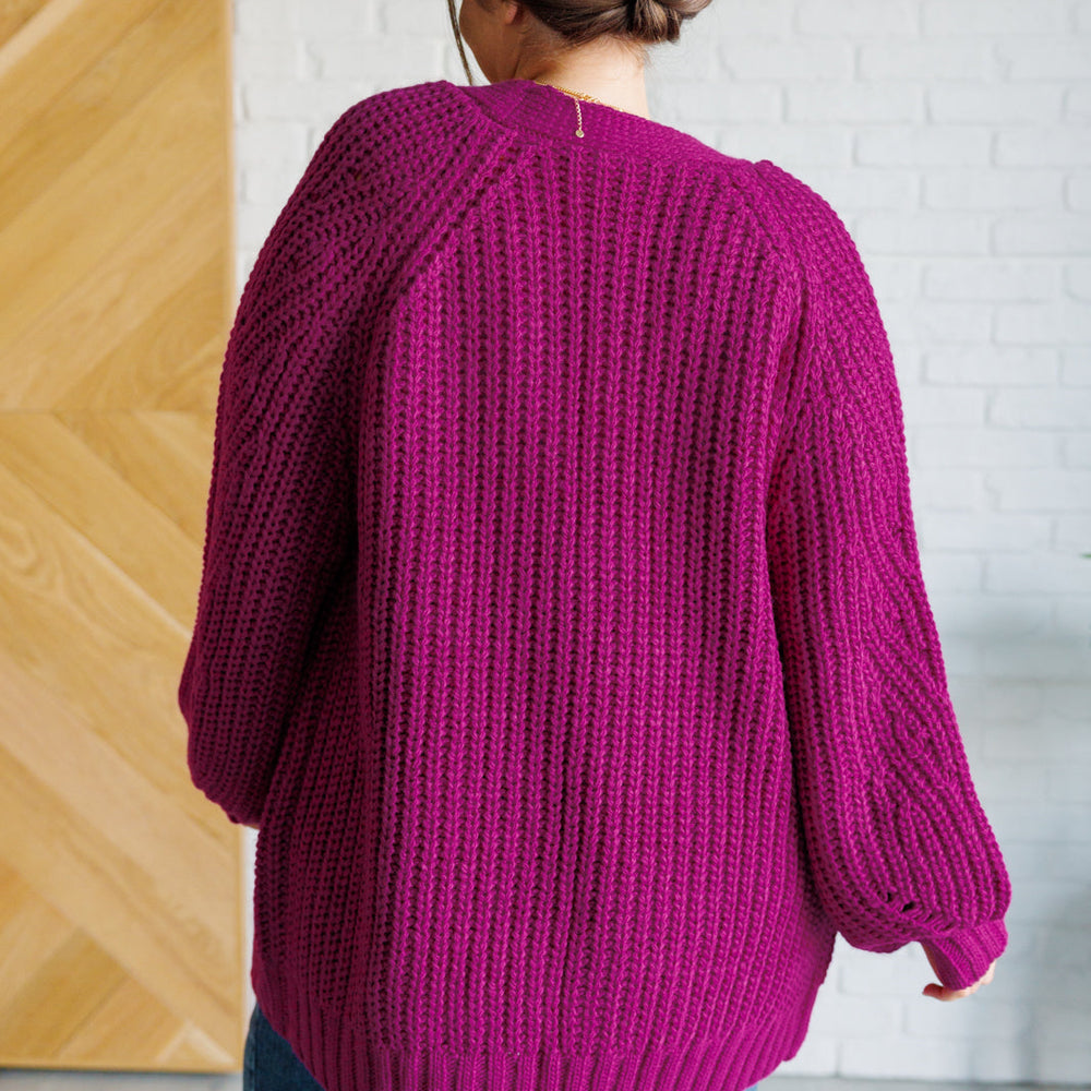 
                      
                        Maybe Monday Cardigan in Berry
                      
                    