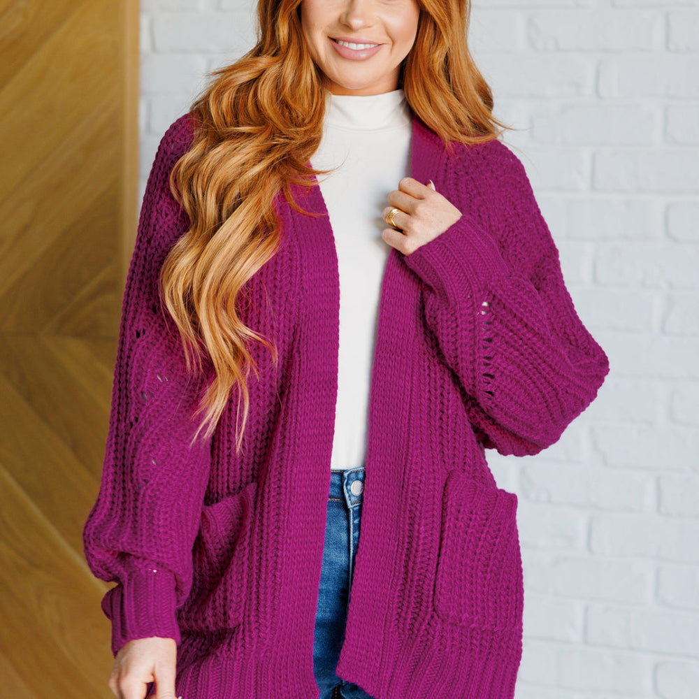 Maybe Monday Cardigan in Berry