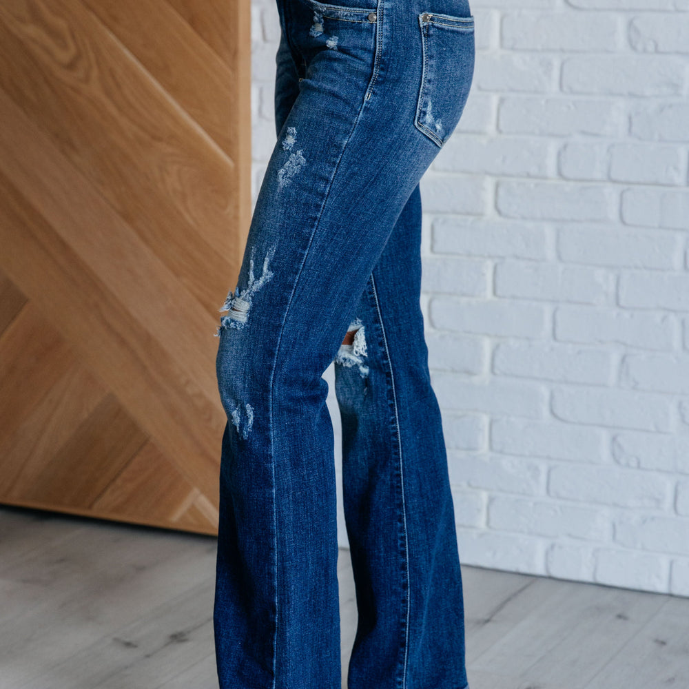 
                      
                        Mila Mid Rise Distressed Bootcut Jeans
                      
                    