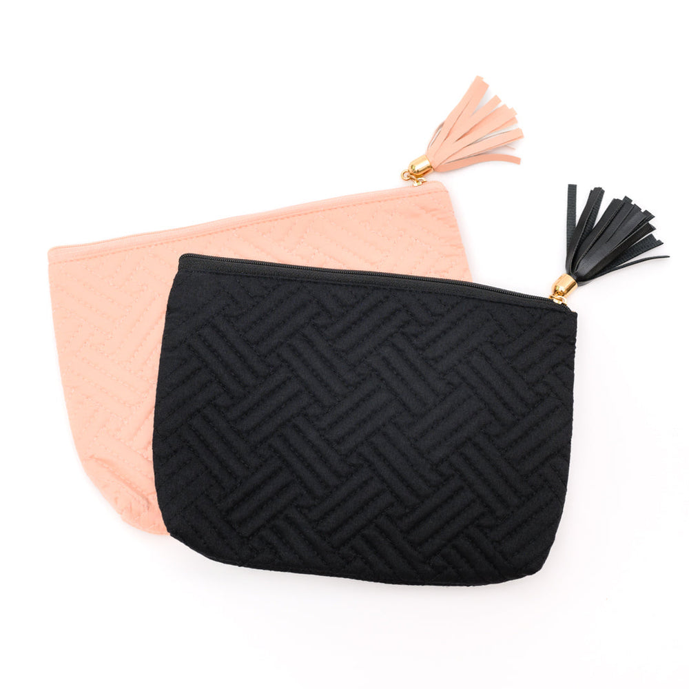 
                      
                        Quilted Travel Zip Pouch in Pink
                      
                    