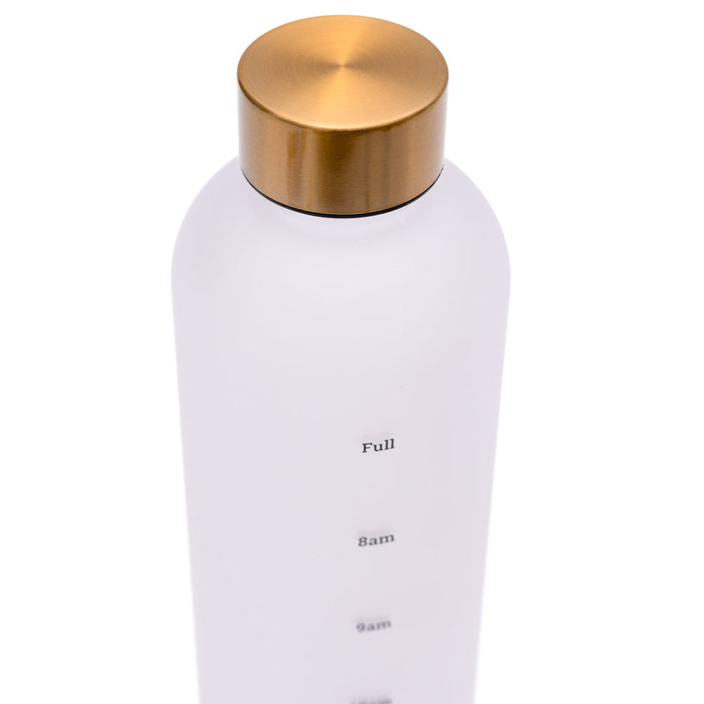 Sippin' Pretty 32 oz Translucent Water Bottle in White & Gold