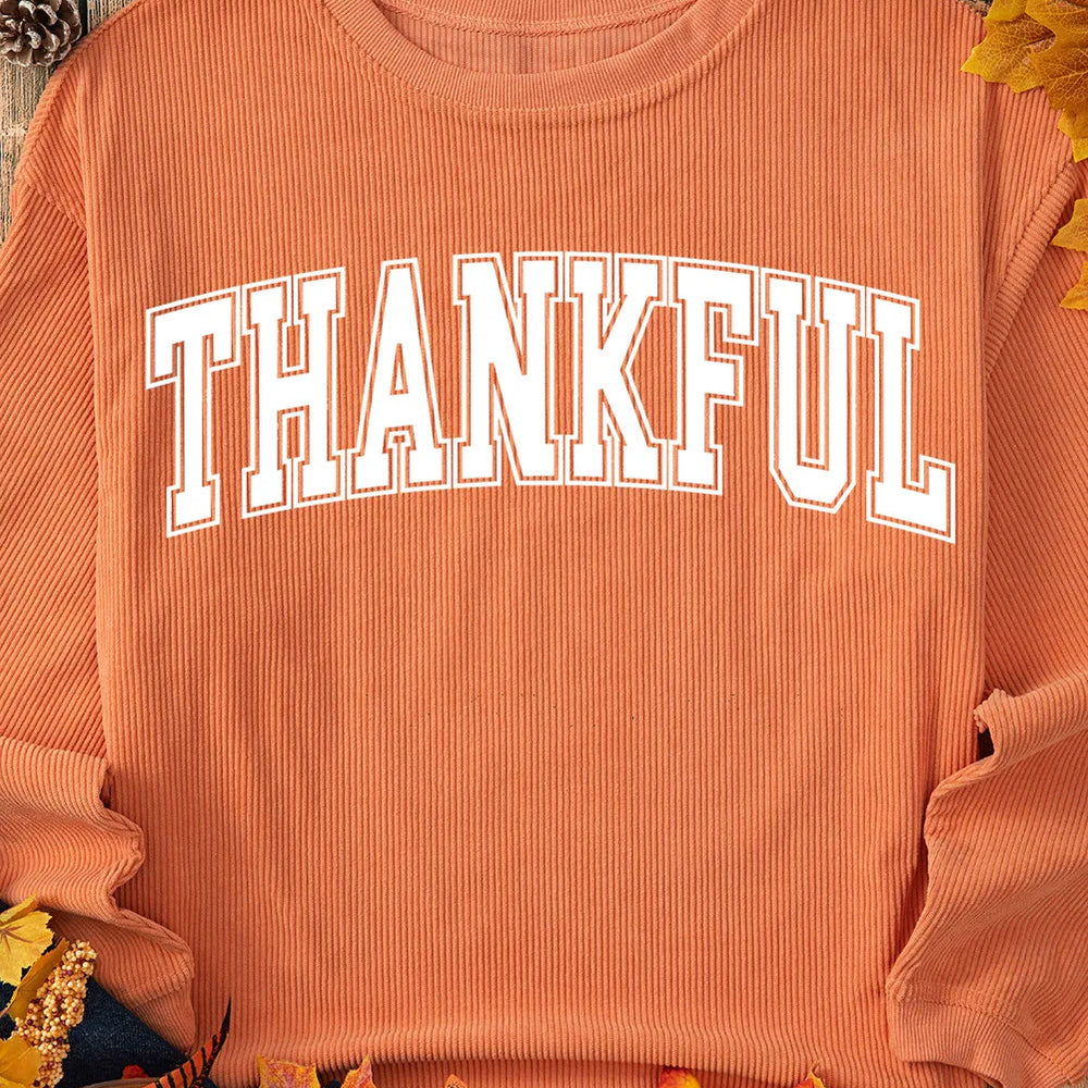 
                      
                        THANKFUL Round Neck Long Sleeve Sweatshirt
                      
                    