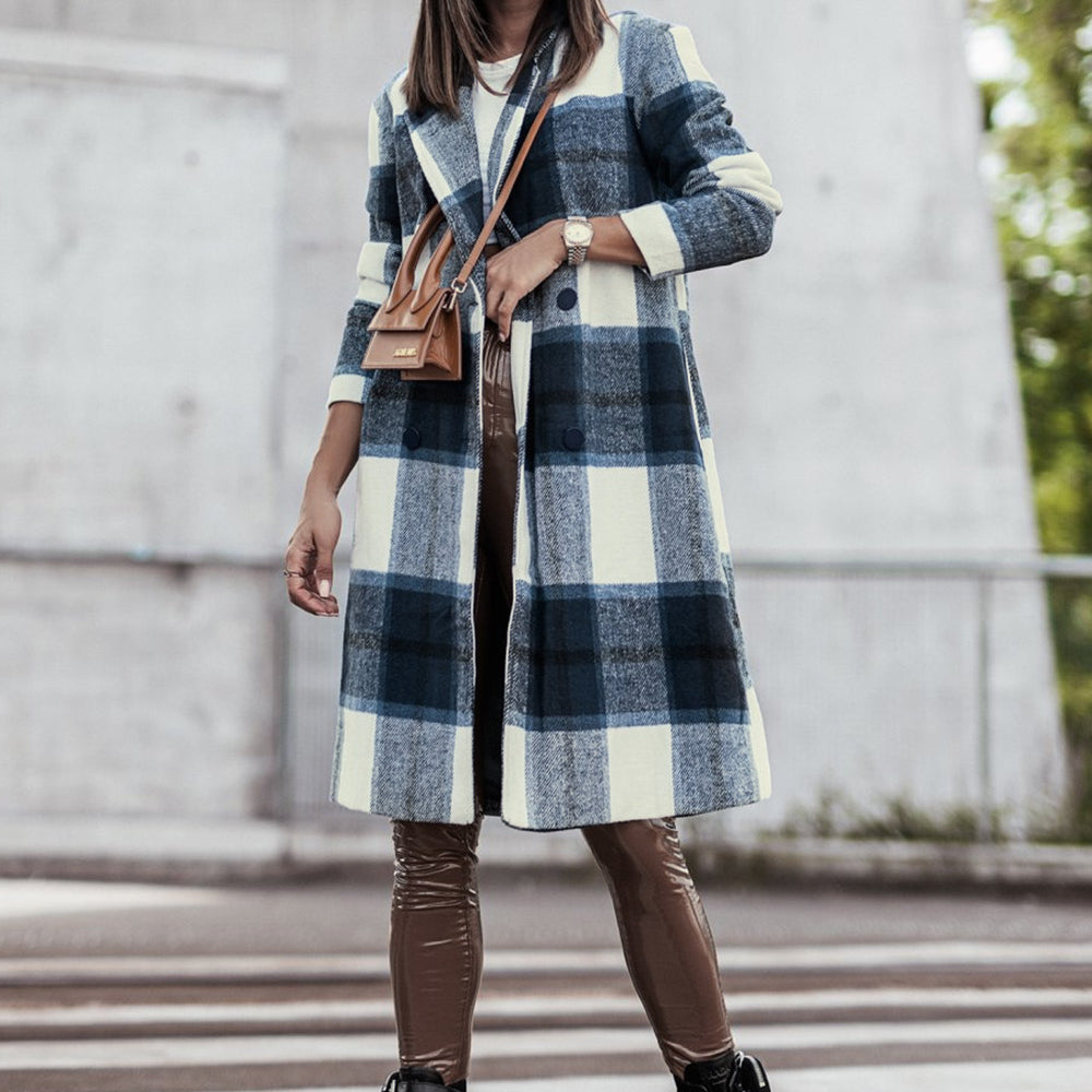 
                      
                        Double Take Full Size Plaid Button Up Lapel Collar Coat
                      
                    