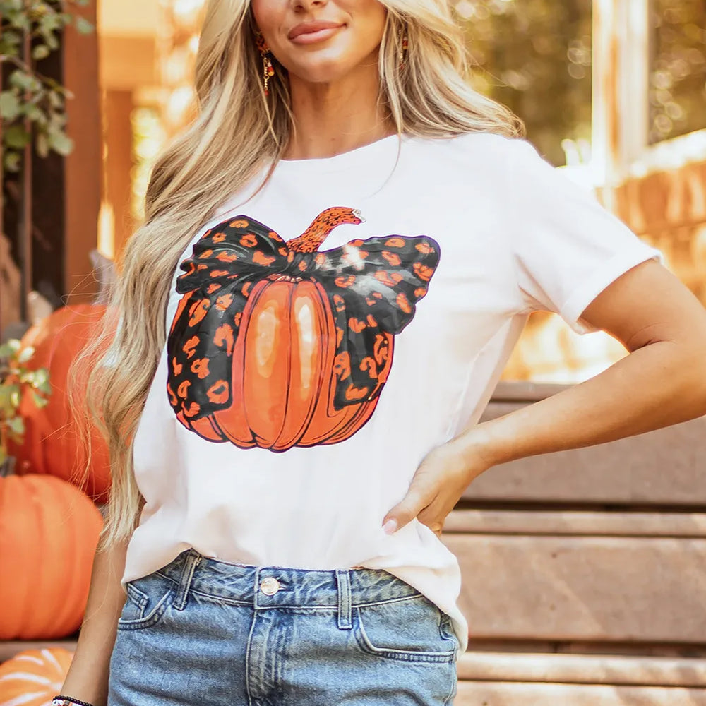 
                      
                        Pumpkin Round Neck Short Sleeve T-Shirt
                      
                    