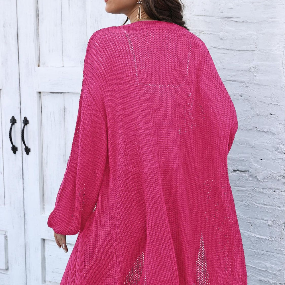 
                      
                        Cable-Knit Open Front Long Sleeve Cardigan
                      
                    