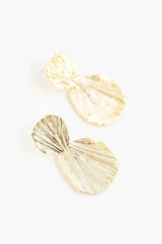 Gold Shell Drop Earrings