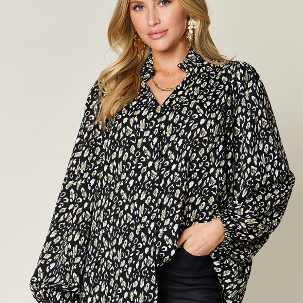 
                      
                        Double Take Full Size Leopard Long Sleeve Blouse
                      
                    