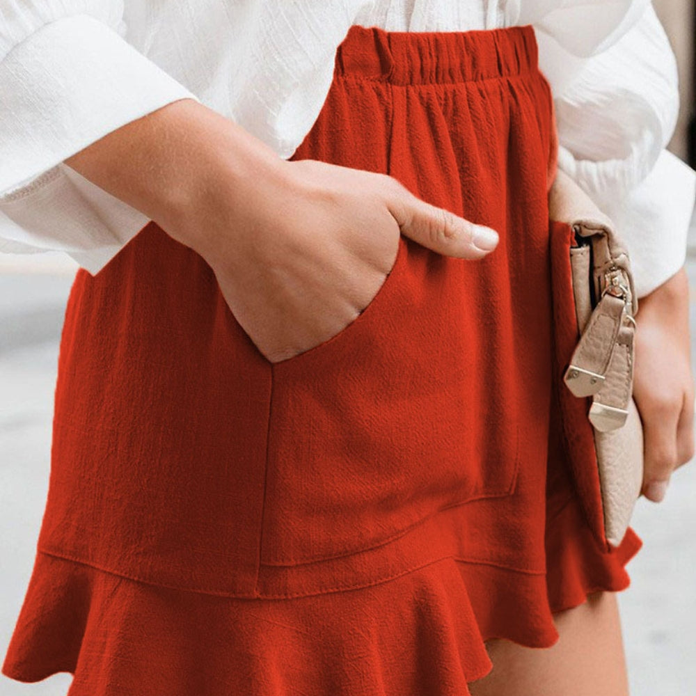 
                      
                        Full Size Ruffled Elastic Waist Shorts
                      
                    