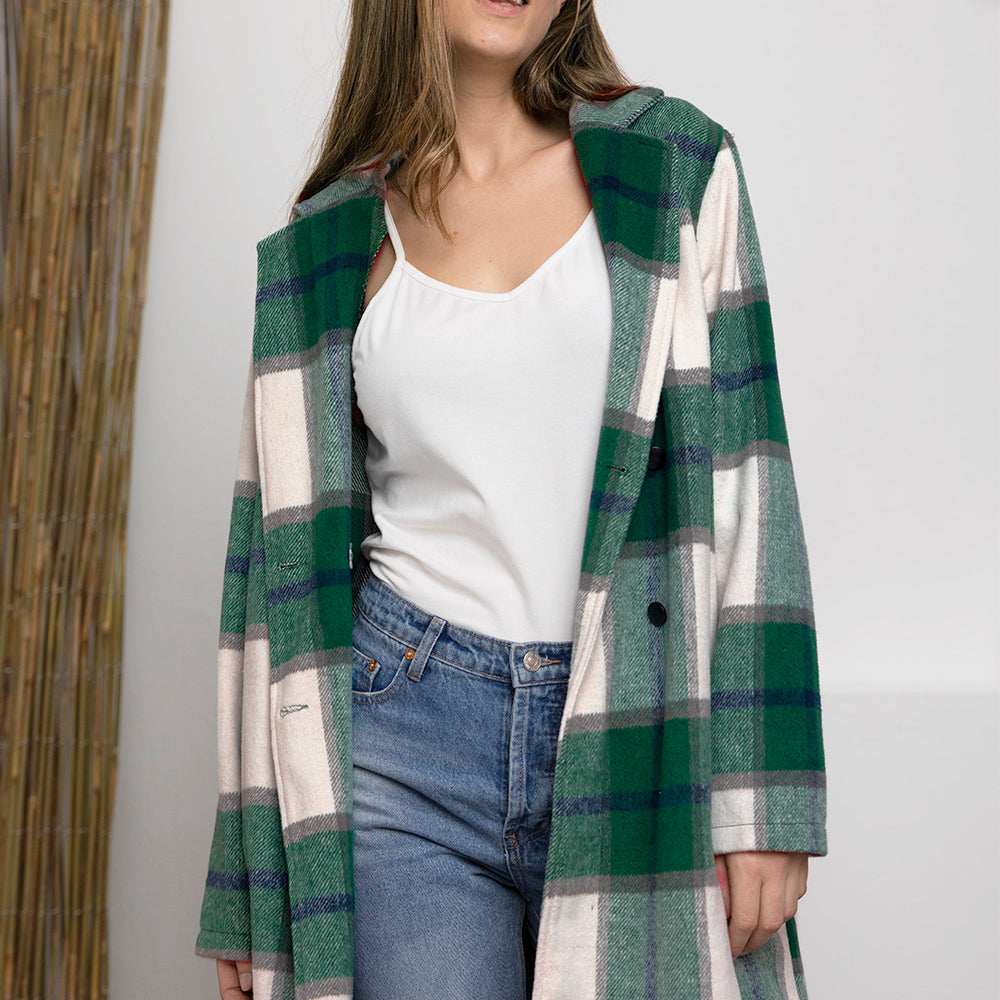 
                      
                        Double Take Full Size Plaid Button Up Lapel Collar Coat
                      
                    