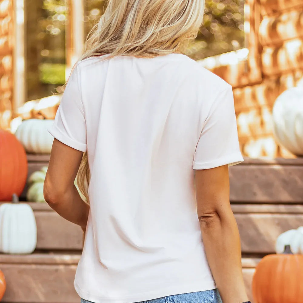 
                      
                        Pumpkin Round Neck Short Sleeve T-Shirt
                      
                    