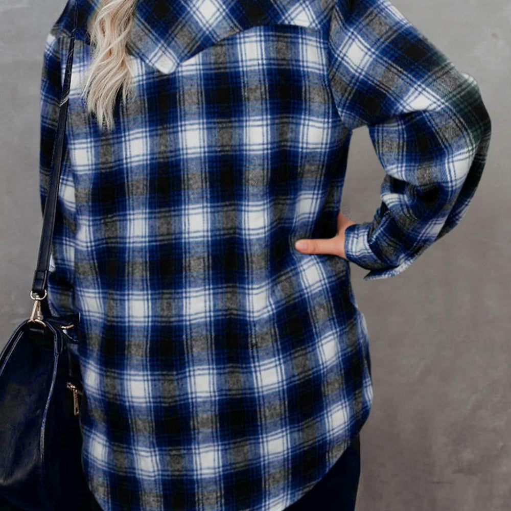 
                      
                        Full Size Plaid Collared Neck Long Sleeve Shirt
                      
                    