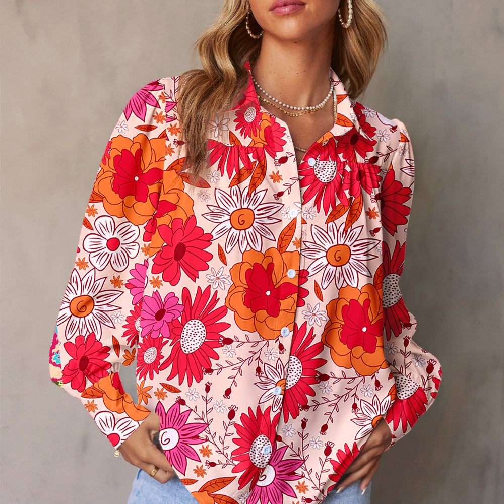 
                      
                        Printed Collared Neck Long Sleeve Shirt
                      
                    