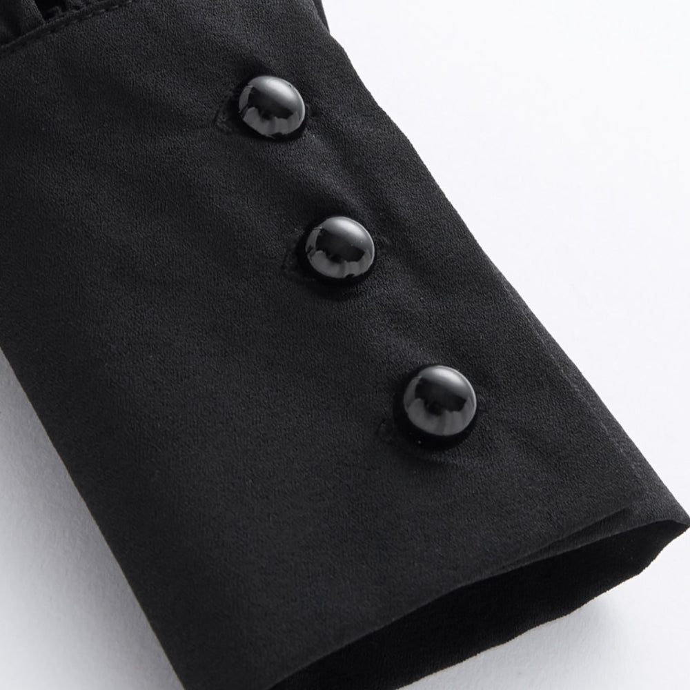 
                      
                        Mock Neck Lantern Sleeve Shirt
                      
                    