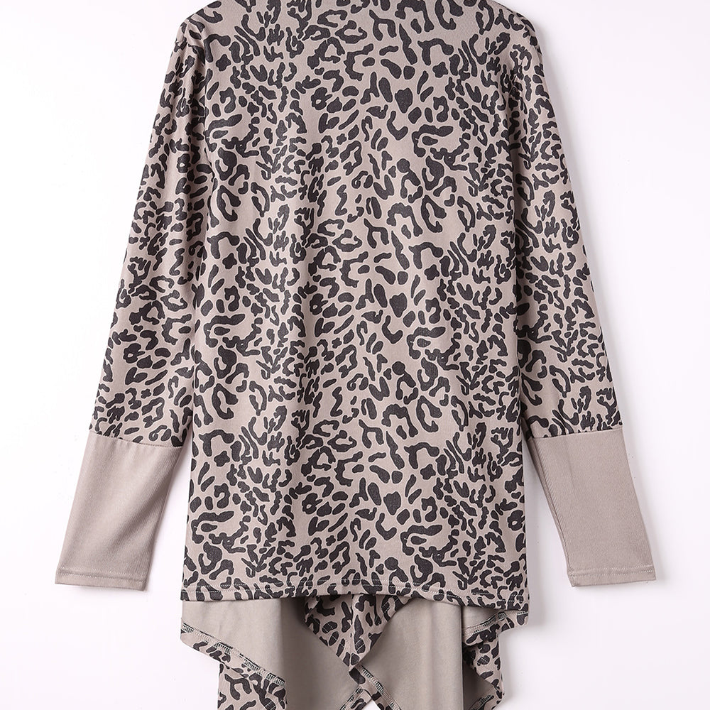 
                      
                        Leopard Open Front Long Sleeve Cover-Up
                      
                    