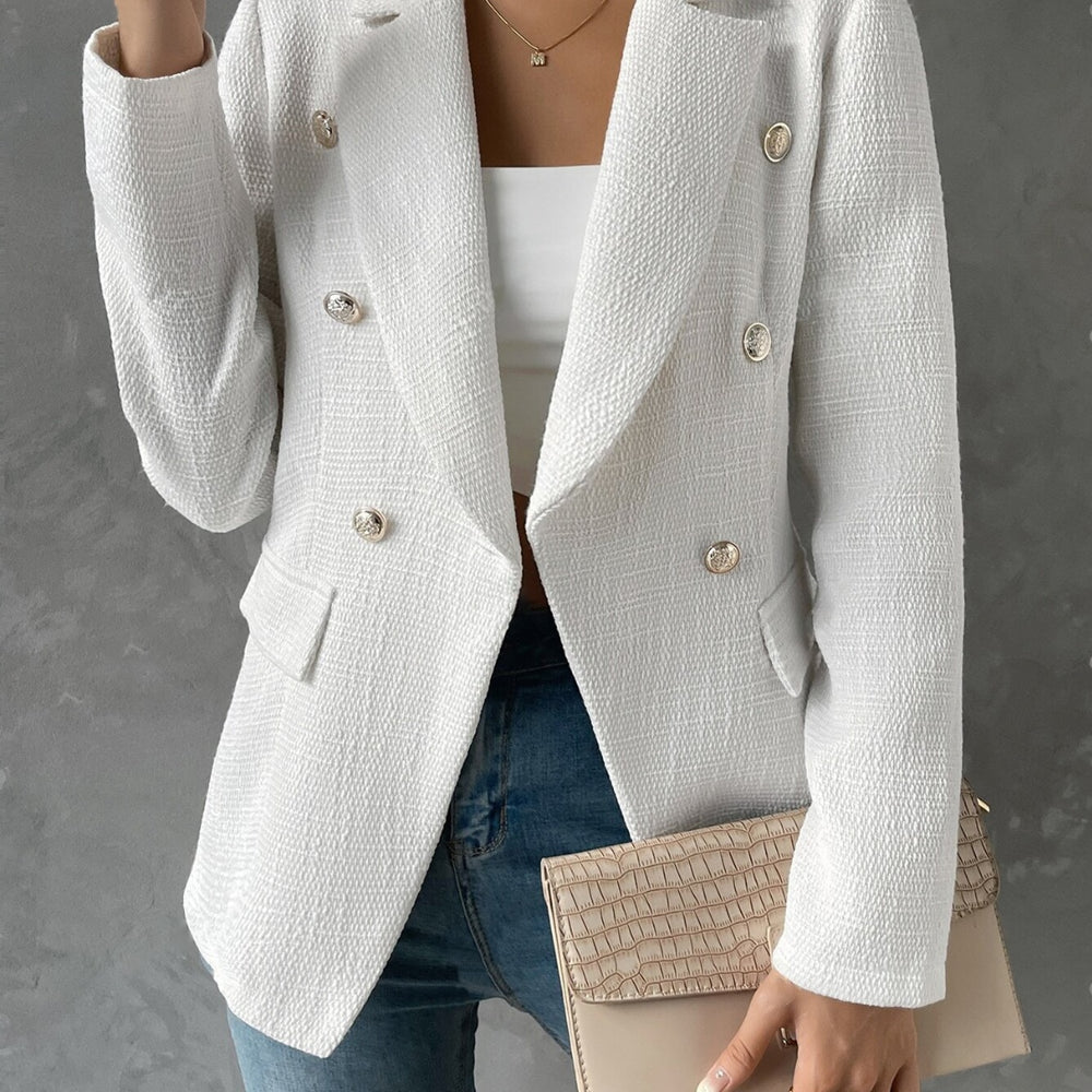 
                      
                        Lapel Collar Long Sleeve Blazer with Pockets
                      
                    