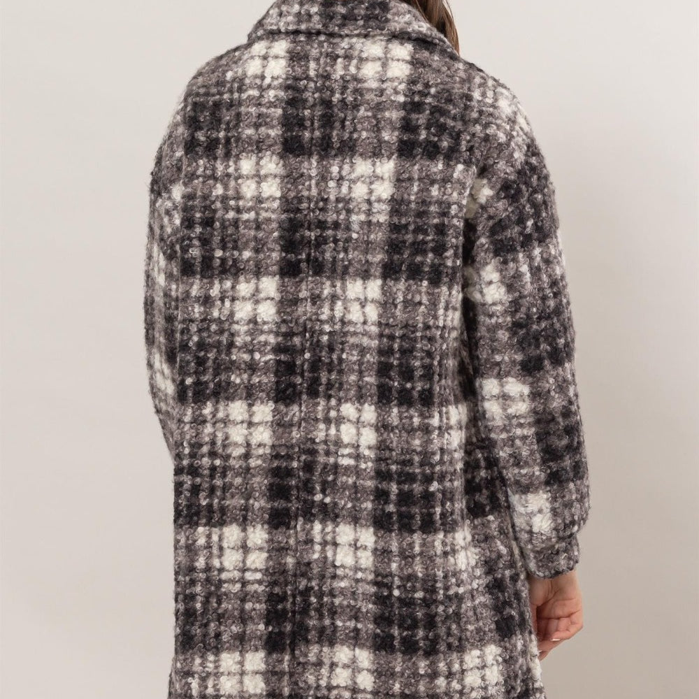 HYFVE Plaid Button Down Longline Shacket