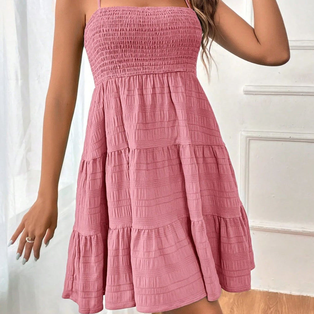 
                      
                        Tiered Smocked Square Neck Cami Dress
                      
                    