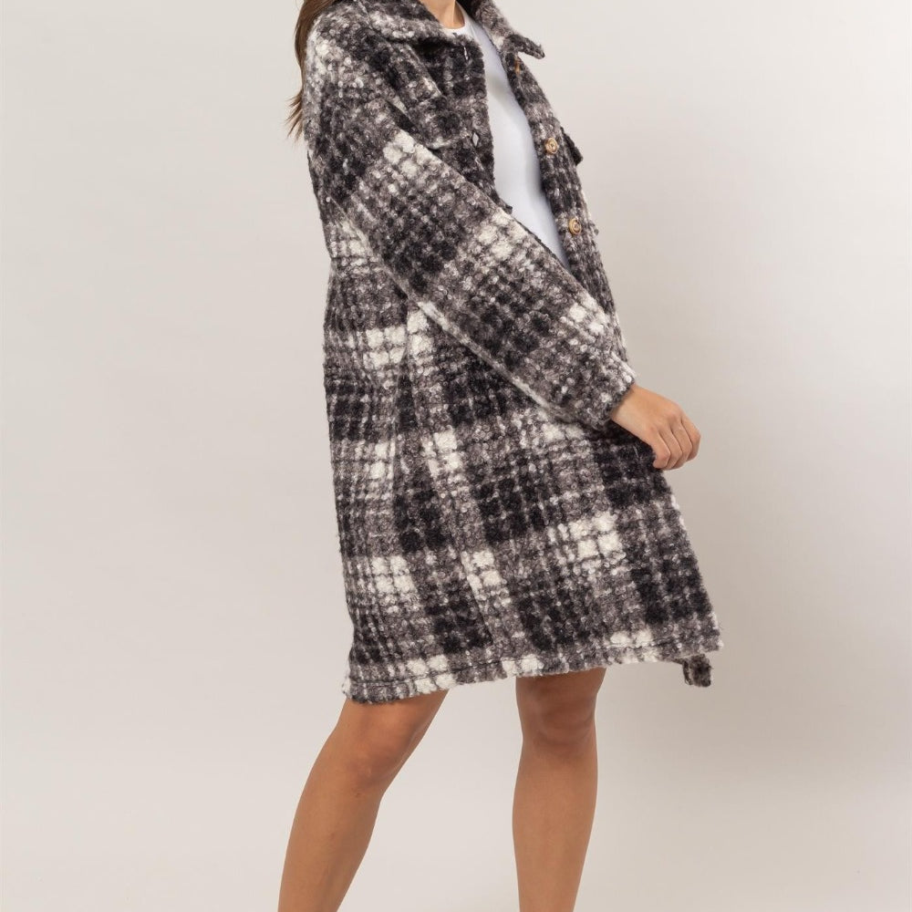 
                      
                        HYFVE Plaid Button Down Longline Shacket
                      
                    