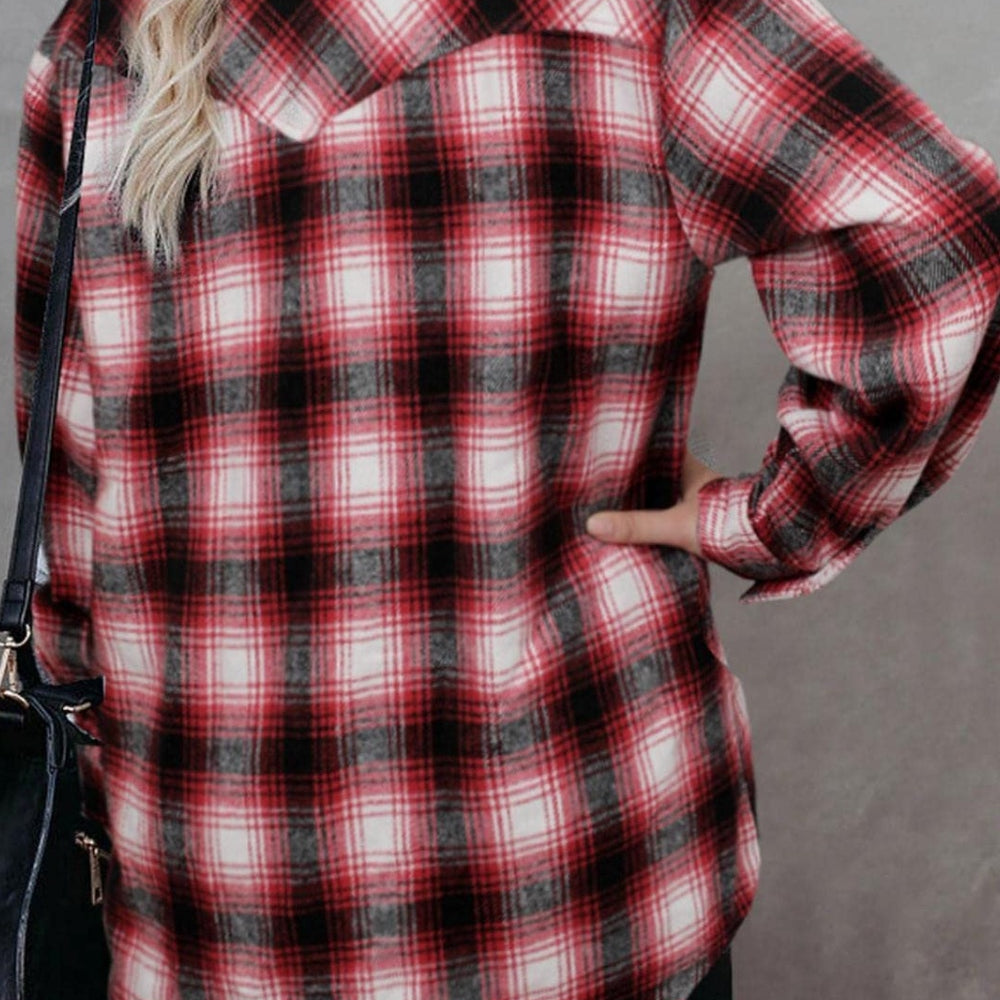 
                      
                        Full Size Plaid Collared Neck Long Sleeve Shirt
                      
                    