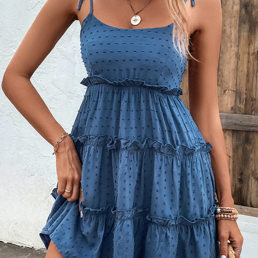 
                      
                        Frill Spaghetti Strap Tiered Dress
                      
                    