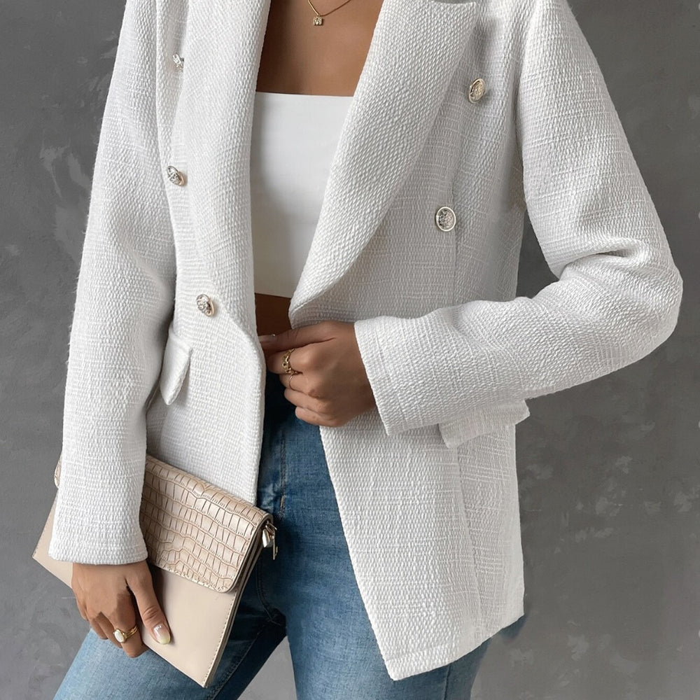 
                      
                        Lapel Collar Long Sleeve Blazer with Pockets
                      
                    