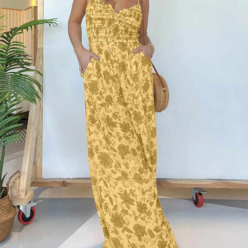 
                      
                        Full Size Printed Spaghetti Strap Wide Leg Jumpsuit
                      
                    