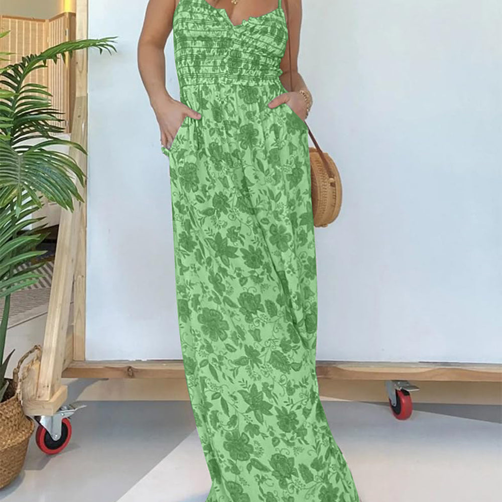 
                      
                        Full Size Printed Spaghetti Strap Wide Leg Jumpsuit
                      
                    