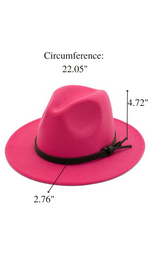 Casual Fedora Hats With Thin Belt | Magenta