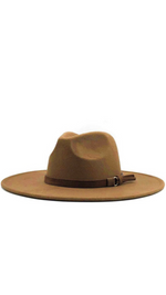 khaki brown fedora hat