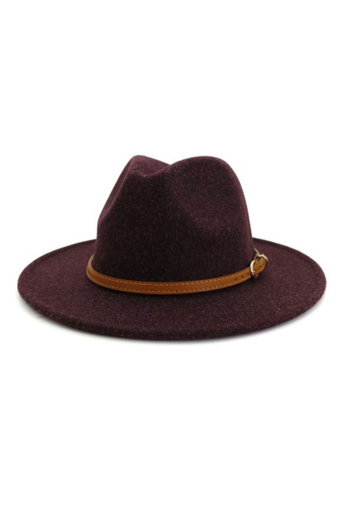 Burgundy Felt Fedora Hat 