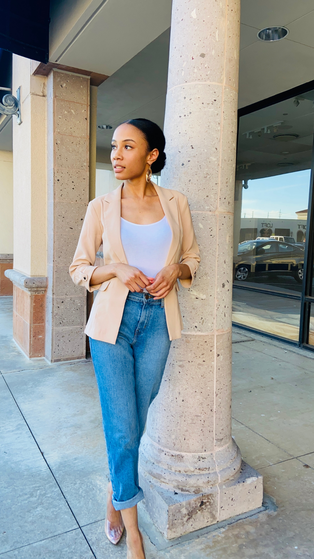 Buttoned Cuff, Khaki Casual Blazer Jacket