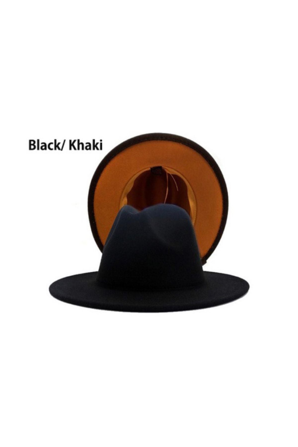 black and khaki fedora hat