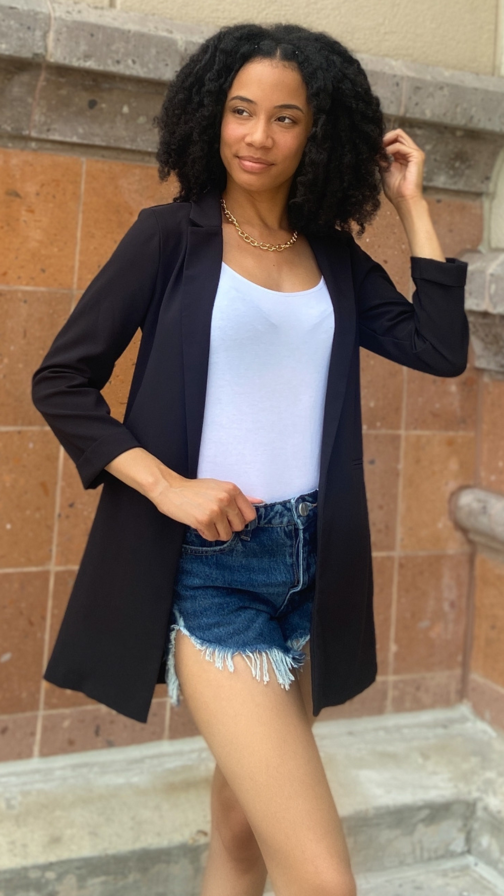 Classic Black Long Blazer